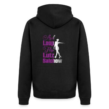 Axel Loop Flip Lutz Salchow Figure Skater Skating - Unisex Premium Organic Zip Hoodie - black - Back - Nico (187cm)