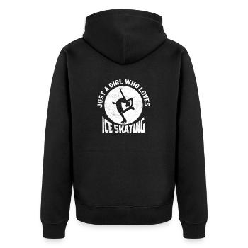 Just A Girl Who Loves Ice Skating Ice Skater Skate - Unisex Premium Bio Zip Hoodie - Schwarz - Hinten - Nico (187cm)