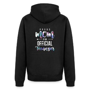 Fière maman d’un adolescent officiel de 13 ans. - Veste à capuche bio Premium Unisexe - noir - Dos - Nico (187cm)