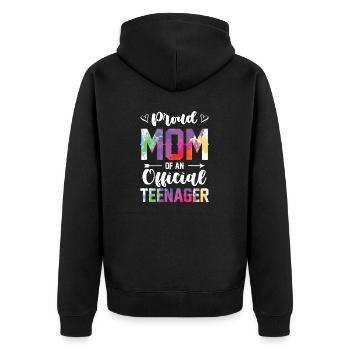 Fière maman d’un adolescent officiel de 13 ans. - Veste à capuche bio Premium Unisexe - noir - Dos - Nico (187cm)