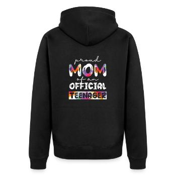 Fière maman d’un adolescent officiel de 13 ans. - Veste à capuche bio Premium Unisexe - noir - Dos - Nico (187cm)