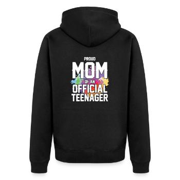 Fière maman d’un adolescent officiel de 13 ans. - Veste à capuche bio Premium Unisexe - noir - Dos - Nico (187cm)