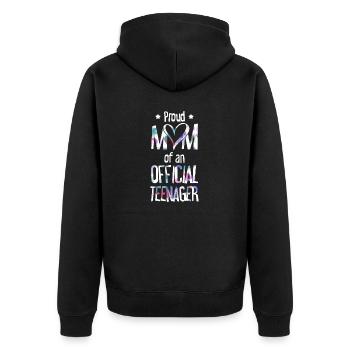Fière maman d’un adolescent officiel de 13 ans. - Veste à capuche bio Premium Unisexe - noir - Dos - Nico (187cm)