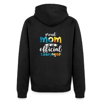 Fière maman d’un adolescent officiel de 13 ans. - Veste à capuche bio Premium Unisexe - noir - Dos - Nico (187cm)