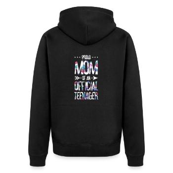 Fière maman d’un adolescent officiel de 13 ans. - Veste à capuche bio Premium Unisexe - noir - Dos - Nico (187cm)