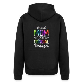 Fière maman d’un adolescent officiel de 13 ans. - Veste à capuche bio Premium Unisexe - noir - Dos - Nico (187cm)