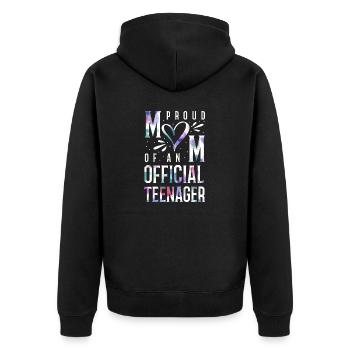 Fière maman d’un adolescent officiel de 13 ans. - Veste à capuche bio Premium Unisexe - noir - Dos - Nico (187cm)