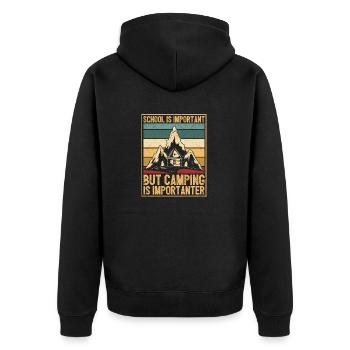 L’école est importante, mais le camping est toujours important - Veste à capuche bio Premium Unisexe - noir - Dos - Nico (187cm)
