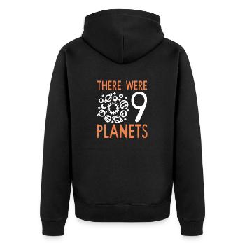 Drôle Pluton il y avait 9 planètes rétro drôle - Veste à capuche bio Premium Unisexe - noir - Dos - Nico (187cm)