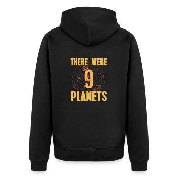 Il y avait 9 PLANETS rétro drôle Pluton Designs - Veste à capuche bio Premium Unisexe - noir - Dos - Nico (187cm)