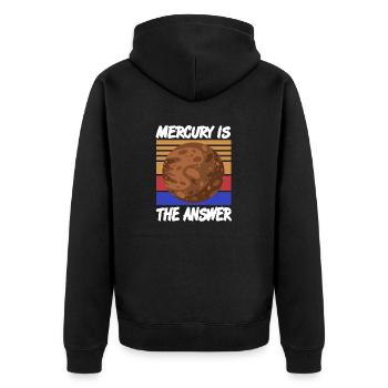 Mercury Is The Answer Retro Vintage Funny Planet - Unisex Premium Organic Zip Hoodie - black - Back - Nico (187cm)