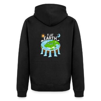 FLAT Earth Retro Flat Earther Designs - Veste à capuche bio Premium Unisexe - noir - Dos - Nico (187cm)