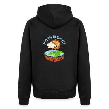 Designs rétro impressionnants de la FLAT Earth Society - Veste à capuche bio Premium Unisexe - noir - Dos - Nico (187cm)