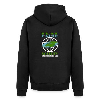 Un membre de la Flat Earth Society à travers le monde est drôle - Veste à capuche bio Premium Unisexe - noir - Dos - Nico (187cm)