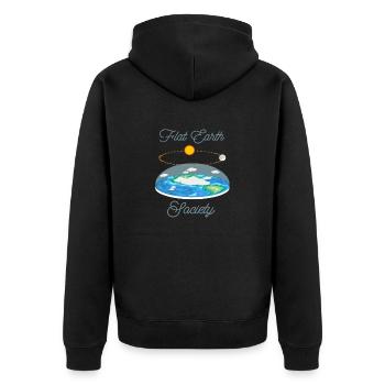 T-shirt rétro cool Flat Earth Society - Veste à capuche bio Premium Unisexe - noir - Dos - Nico (187cm)