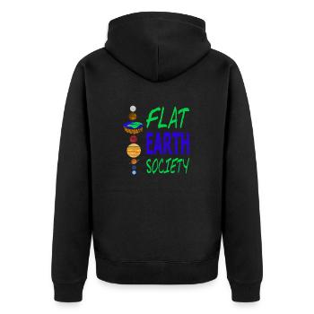 FLAT EARTH Society Retro Flat Earther Designs - Veste à capuche bio Premium Unisexe - noir - Dos - Nico (187cm)