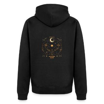 You Are Out Of This World Celestial Astronomy - Unisex Premium Bio Zip Hoodie - Schwarz - Hinten - Nico (187cm)