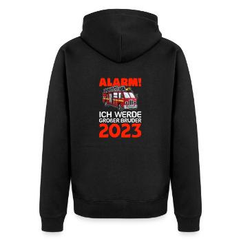 Alarme pour enfants Je vais être Big Cousin 2023 - Veste à capuche bio Premium Unisexe - noir - Dos - Nico (187cm)