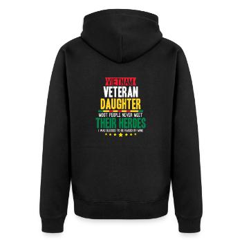 Fière fille d’un vétéran du Vietnam - Veste à capuche bio Premium Unisexe - noir - Dos - Nico (187cm)