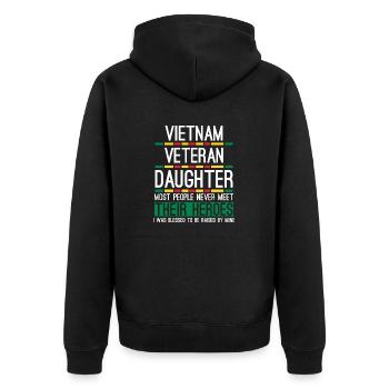 Fière fille d’un vétéran du Vietnam - Veste à capuche bio Premium Unisexe - noir - Dos - Nico (187cm)