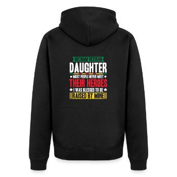Fière fille d’un vétéran du Vietnam - Veste à capuche bio Premium Unisexe - noir - Dos - Nico (187cm)