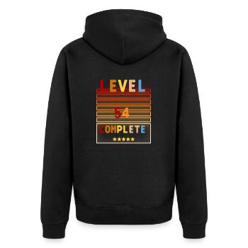 54th Birthday Geburtstags Geschenkidee Männer Frau - Unisex Premium Bio Zip Hoodie - Schwarz - Hinten - Nico (187cm)