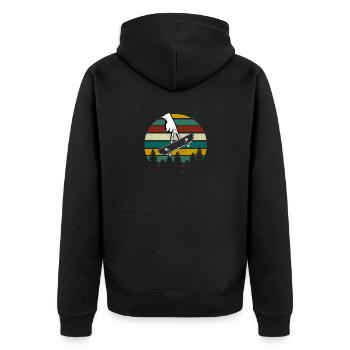 Fingerboarding Shirt, Fingerboard Shirt, Fingerboa - Unisex Premium Organic Zip Hoodie - black - Back - Nico (187cm)