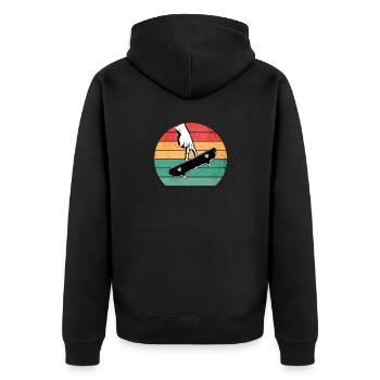 Fingerboarding Shirt, Fingerboard Shirt, Fingerboa - Unisex Premium Organic Zip Hoodie - black - Back - Nico (187cm)