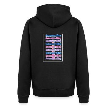 Funny Dooomscrolling Shirt / y2k Aesthetic Shirt / - Unisex Premium Organic Zip Hoodie - black - Back - Nico (187cm)