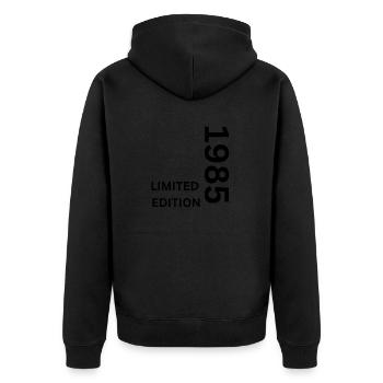 38th Birthday Man Woman 38 Years 1985 Geschenkidee - Unisex Premium Bio Zip Hoodie - Schwarz - Hinten - Nico (187cm)