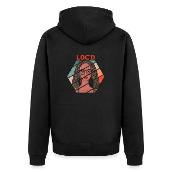 It's The Locs For Me - Afro Hair Black American - Unisex Premium Bio Zip Hoodie - Schwarz - Hinten - Nico (187cm)