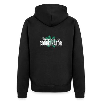 Shenanigans Koordinator Lustiger St. Patricks - Unisex Premium Bio Zip Hoodie - Schwarz - Hinten - Nico (187cm)