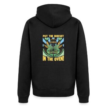 Funny Disc Golf Men - Unisex Premium Organic Zip Hoodie - black - Back - Nico (187cm)