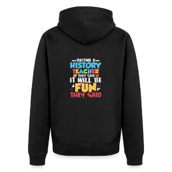 Devenez professeur d’histoire Ils ont dit Professeur Educa - Veste à capuche bio Premium Unisexe - noir - Dos - Nico (187cm)