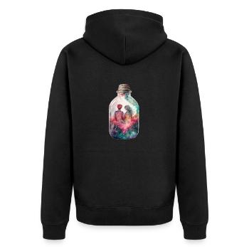Couple amoureux Couple Parents Saint Valentin Amour - Veste à capuche bio Premium Unisexe - noir - Dos - Nico (187cm)