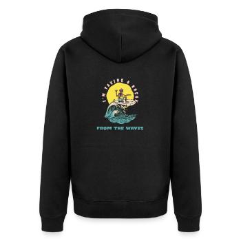I'm Taking A Break From The Waves Funny Surfer - Unisex Premium Organic Zip Hoodie - black - Back - Nico (187cm)
