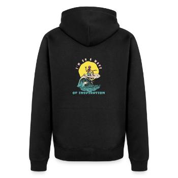 Je suis sur une vague d’inspiration drôle de surfeur rétro - Veste à capuche bio Premium Unisexe - noir - Dos - Nico (187cm)
