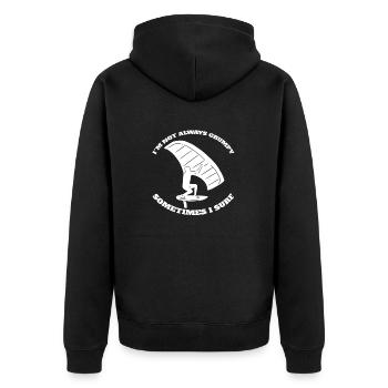 Windsurfing Kitesurfer Windsurfer Kitesurfing - Unisex Premium Bio Zip Hoodie - Schwarz - Hinten - Nico (187cm)