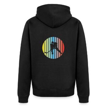 Eishockey Eishockeyspieler Eishockeyteam Hockeyfan - Unisex Premium Bio Zip Hoodie - Schwarz - Hinten - Nico (187cm)