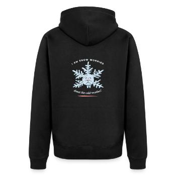 I'm Snow Worried About The Cold Weather Funny - Unisex Premium Bio Zip Hoodie - Schwarz - Hinten - Nico (187cm)