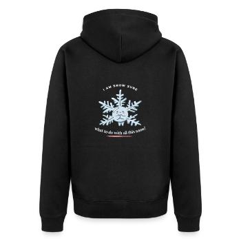 I Am Snow Sure What To Do With All This Snow! - Unisex Premium Bio Zip Hoodie - Schwarz - Hinten - Nico (187cm)