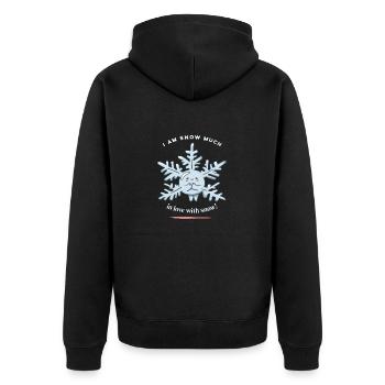 I'm Snow Much In Love With Snow! Funny Snow Winter - Unisex Premium Bio Zip Hoodie - Schwarz - Hinten - Nico (187cm)