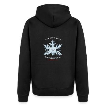 I'm Snow Sure How To Keep Warm! Funny Snow Winter - Unisex Premium Organic Zip Hoodie - black - Back - Nico (187cm)