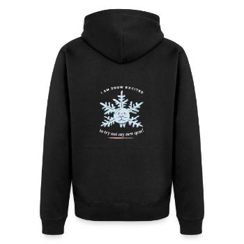 I'm Snow Excited To Try Out My New Gear! Snow - Unisex Premium Organic Zip Hoodie - black - Back - Nico (187cm)