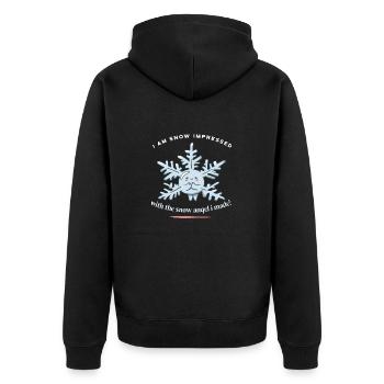 I'm Snow Impressed With The Snow Angel I Made - Unisex Premium Bio Zip Hoodie - Schwarz - Hinten - Nico (187cm)