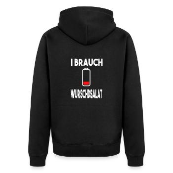 Schwäbisch Wurstsalat Schwaben - Unisex Premium Bio Zip Hoodie - Schwarz - Hinten - Nico (187cm)