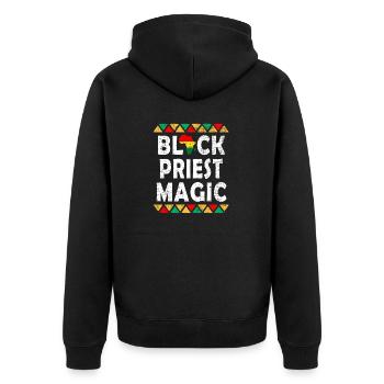 Prêtre Noir Magie Mélanine Fierté Histoire des Noirs - Veste à capuche bio Premium Unisexe - noir - Dos - Nico (187cm)