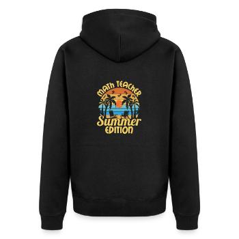 Math Teacher Educational Education School - Unisex Premium Bio Zip Hoodie - Schwarz - Hinten - Nico (187cm)