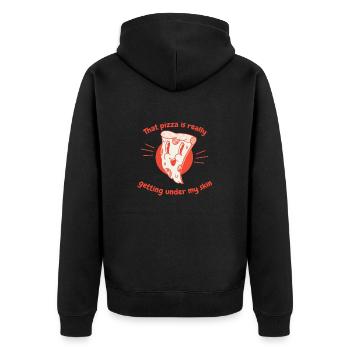 Cette pizza me met vraiment sous la peau drôle - Veste à capuche bio Premium Unisexe - noir - Dos - Nico (187cm)
