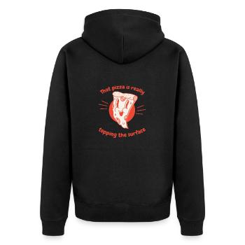 Cette pizza est vraiment en haut de la surface drôle - Veste à capuche bio Premium Unisexe - noir - Dos - Nico (187cm)